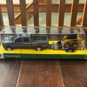 John Deere Black, Gray and Yellow Truck and Loader Set